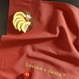 Torchon de cuisine Terracotta brodé - Barista e fiesta - Collection La dolce Vita - Simone Home