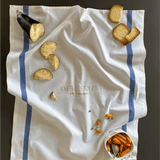 Torchon de cuisine Blanc Bleu brodé - Chef 5 étoiles - Collection cata de la cuisine - Simone Home