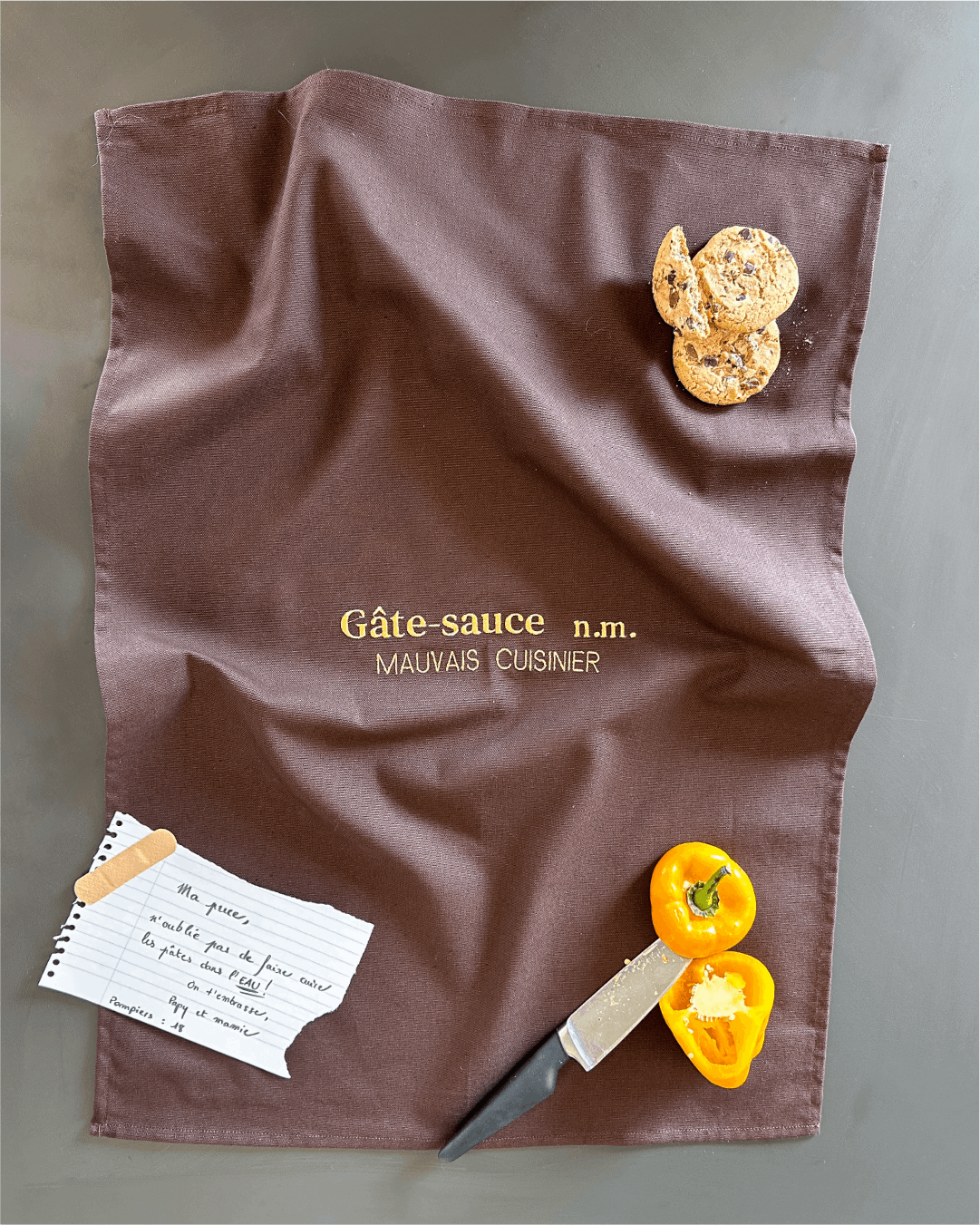 Torchon de cuisine Chocolat - Gâte sauce - Collection cata de la cuisine - Simone Home