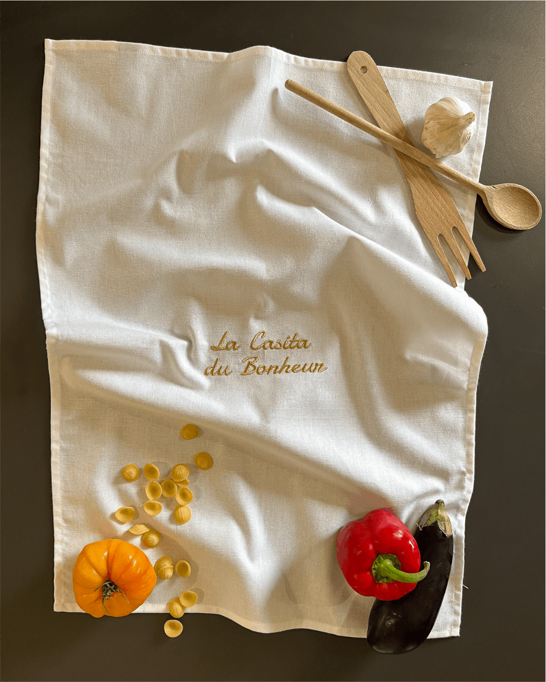 Torchon de cuisine Beige - La casita du bonheur - Collection la dolce vita - Simone Home