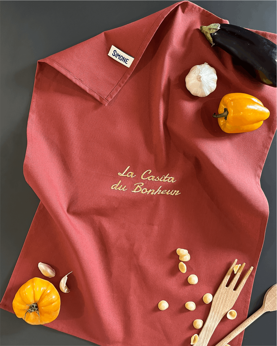 Torchon de cuisine Terracotta - La casita du bonheur - Collection la dolce vita - Simone Home
