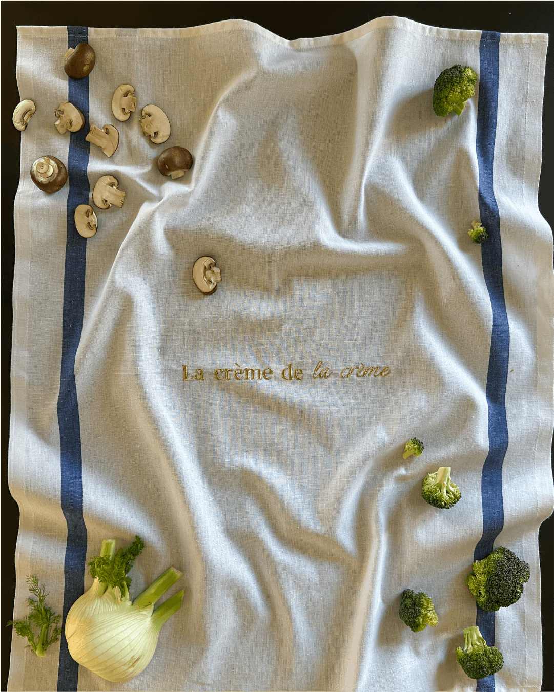 Torchon de cuisine Blanc et Bleu - La crème de la crème - Collection les grands classiques - Simone Home