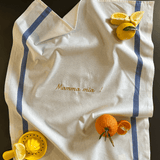 Torchon de cuisine Blanc et bleu - Mamma mia - Collection La dolce vita - Simone Home