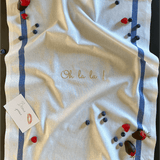 Torchon de cuisine Blanc et Bleu - Ohlala - Collection Flirt - Simone Home