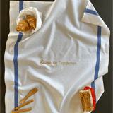 Torchon de cuisine Blanc et bleu - Reine de l'emporter - Collection Cata de la cuisine - Simone Home