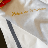 Torchon de cuisine Blanc et Noir - Reine de l'emporter - Collection Cata de la cuisine - Simone Home