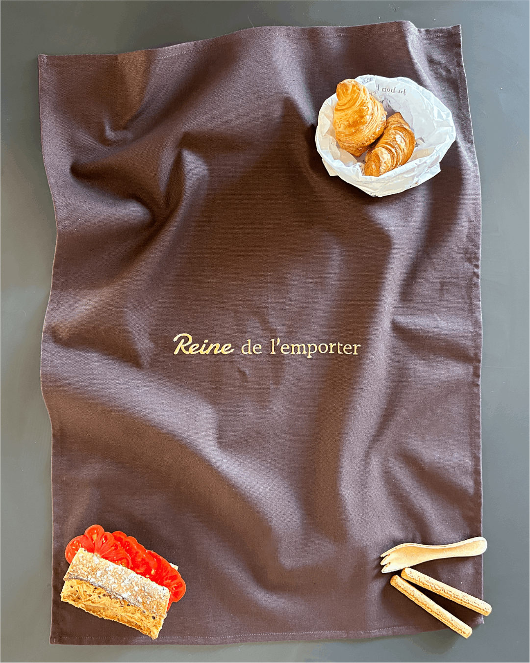 Torchon de cuisine Chocolat - Reine de l'emporter -  Collection Cata de la cuisine - Simone Home