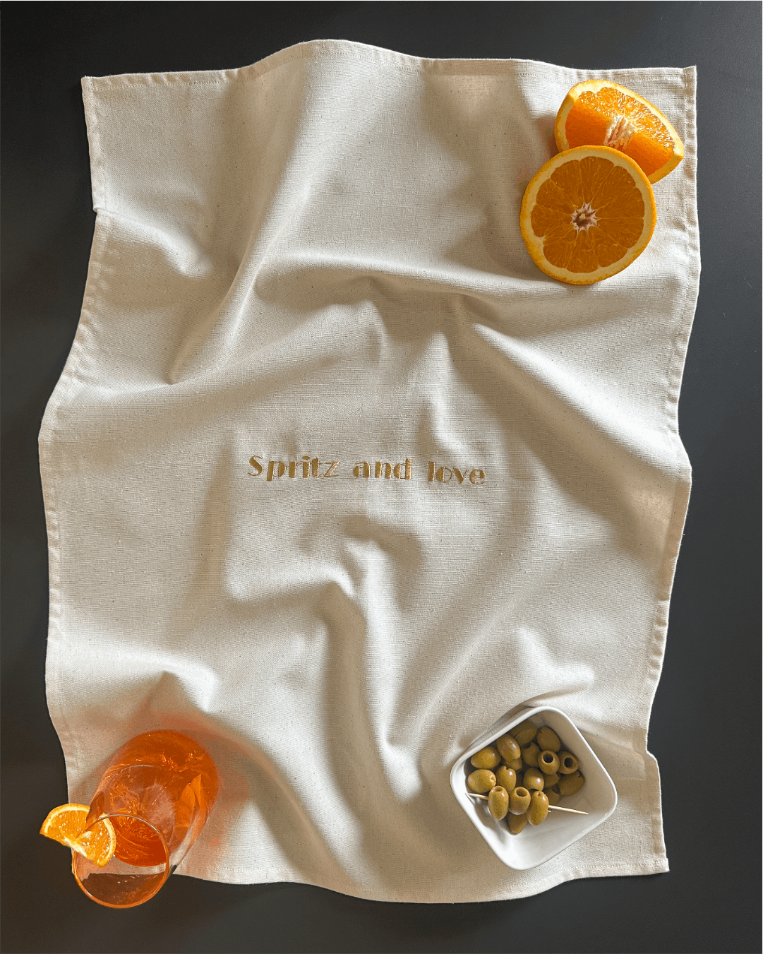 Torchon de cuisine Beige - Spritz and love - Collection la dolce vita - Simone Home
