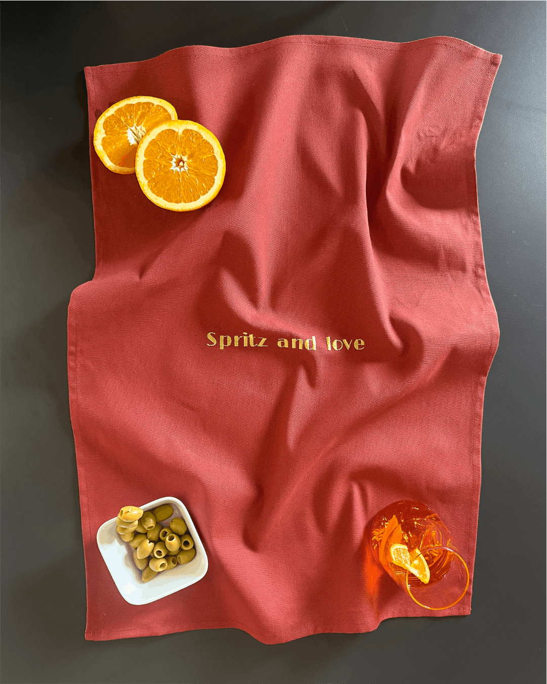 Torchon de cuisine Terracotta - Spritz and love - Collection la dolce vita - Simone Home