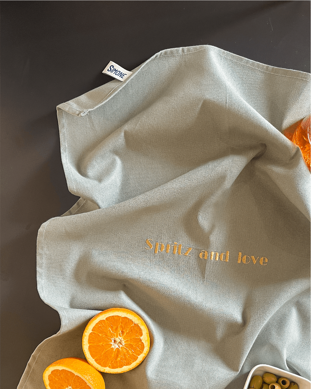 Torchon de cuisine Vert céladon - Spritz and love - Collection la dolce vita - Simone Home
