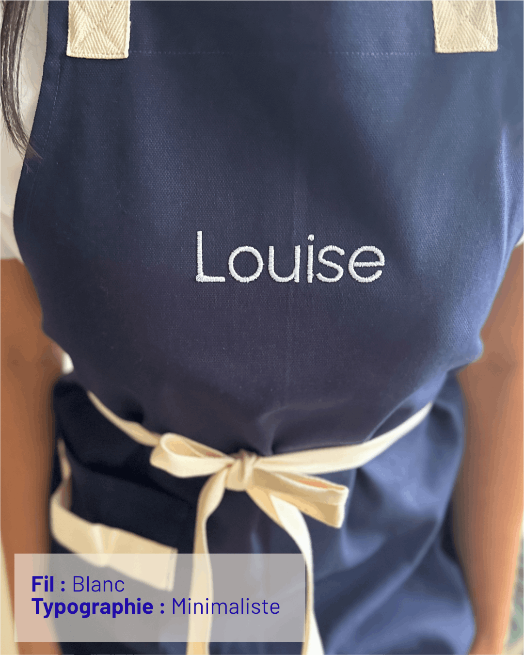 Tablier personnalisable - Broderie personnalisée - Coloris Bleu Marine - Simone Home