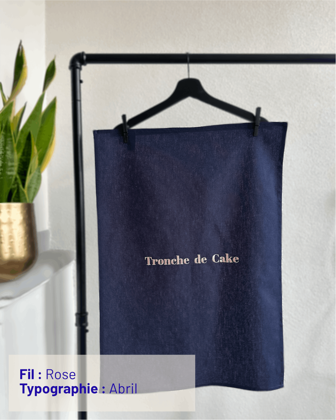 Torchon personnalisable - Broderie personnalisée - Coloris Bleu Marine - Simone Home