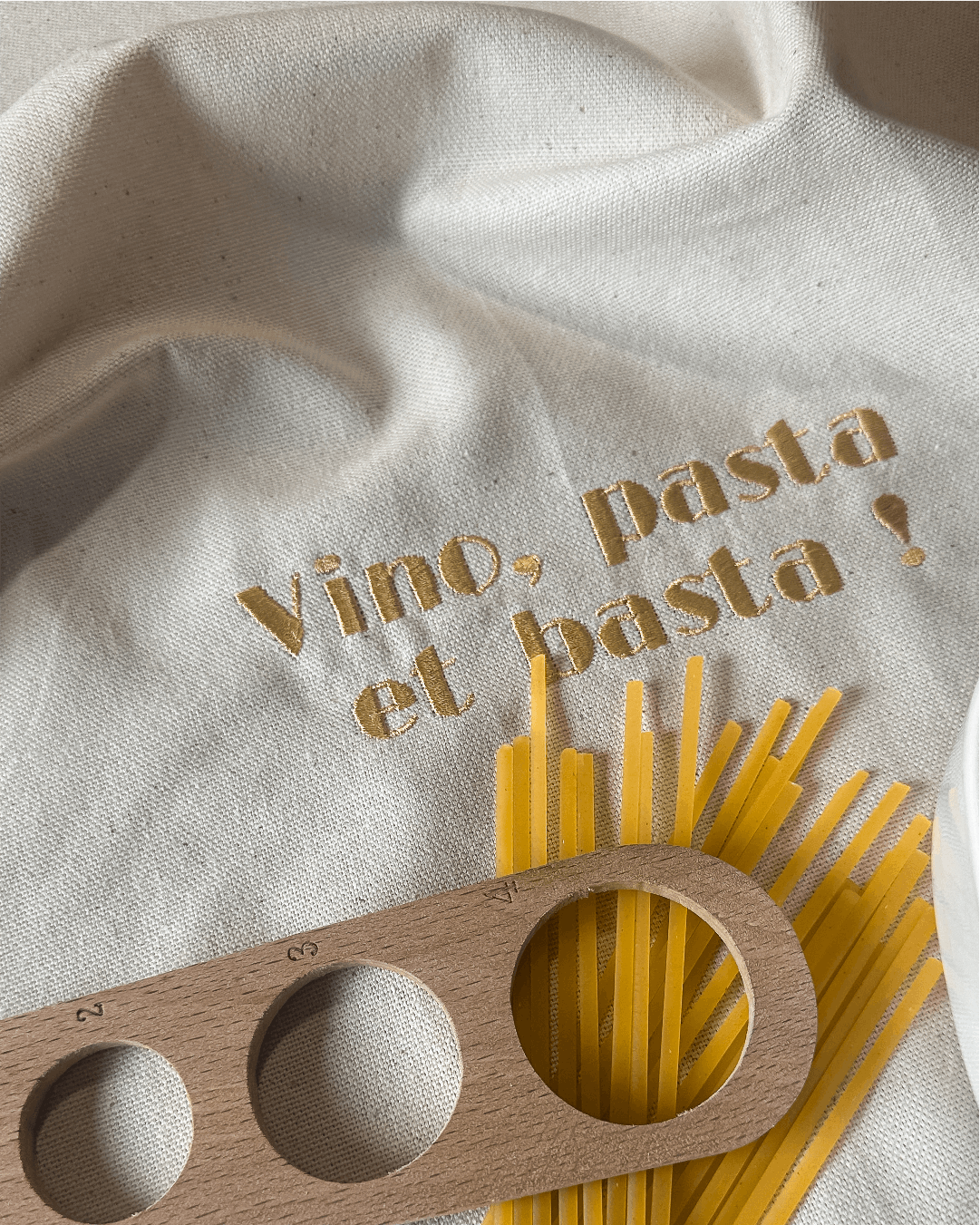 Torchon de cuisine Beige - Vino, Pasra et basta - Collection la dolce vita - Simone Home