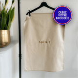 Torchon Beige Naturel - Broderie personnalisée