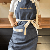 Tablier de cuisine Denim brodé - Cordon bleu  -  Collection les grands classiques - Simone Home 