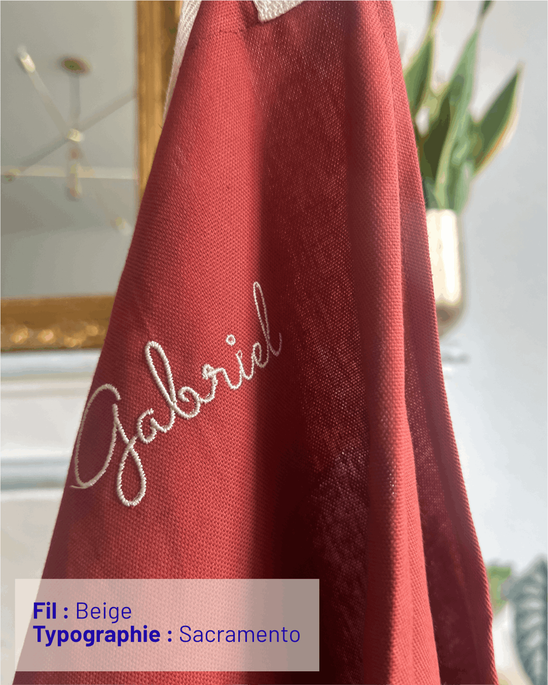 Tablier personnalisable - Coloris Terracotta - Broderie personnalisée