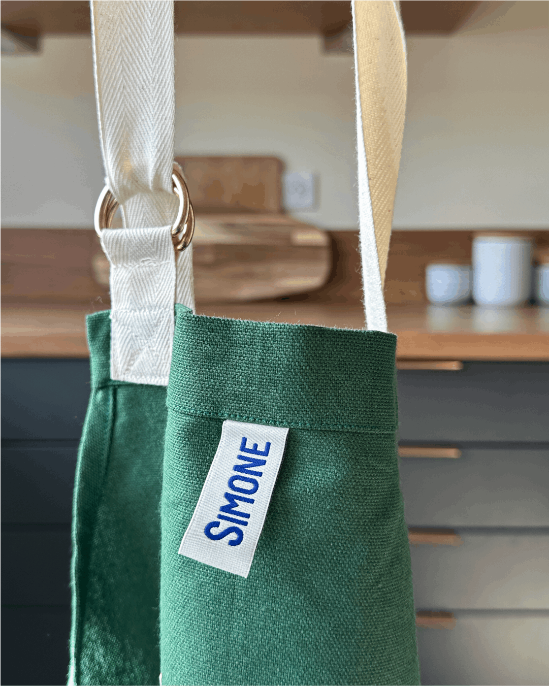  Tablier de cuisine Vert sapin brodé - Simone Home 