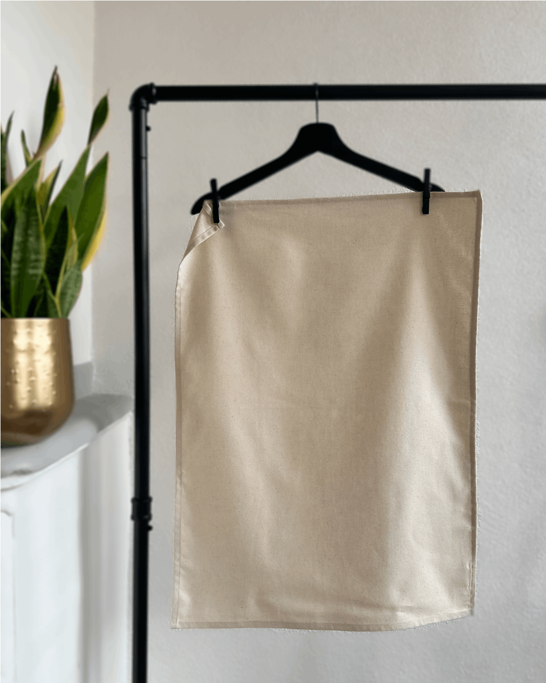 Torchon personnalisable - Broderie personnalisée - Coloris Beige - Simone Home 