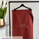 Torchon personnalisable - Broderie personnalisée - Coloris Terracotta - Simone Home 