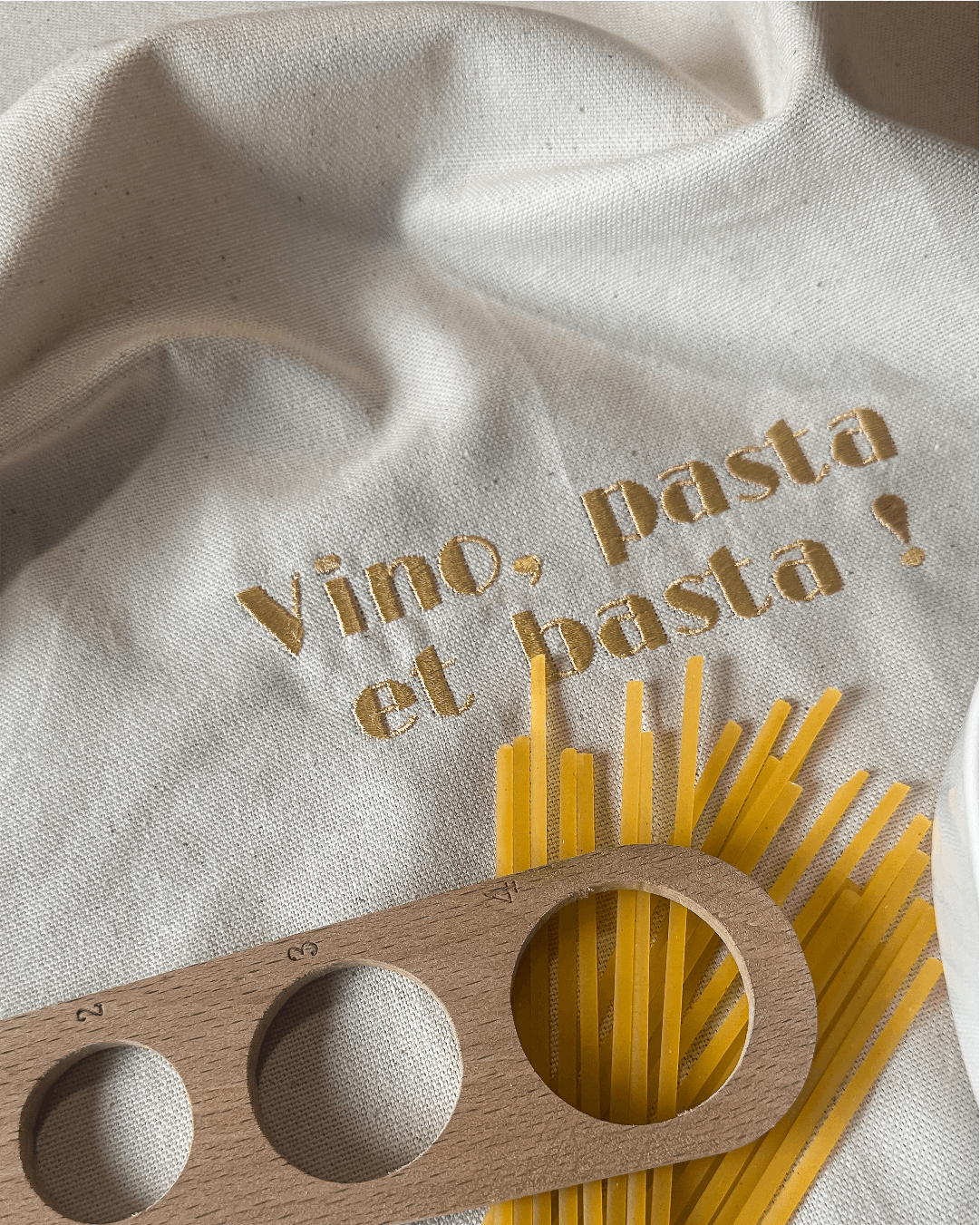  Torchon de cuisine Beige - Vino, Pasra et basta  -  Collection la dolce vita - Simone Home 